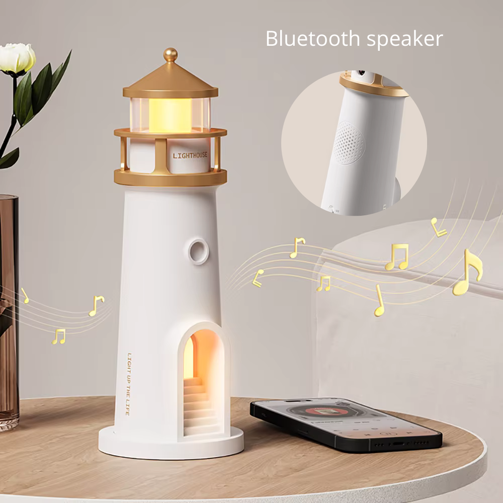 MoonCast™ | Lighthouse Night Light, Moon Projector & Bluetooth Speaker