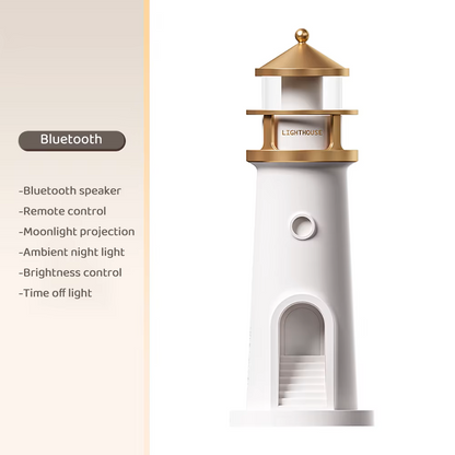MoonCast™ | Lighthouse Night Light, Moon Projector & Bluetooth Speaker