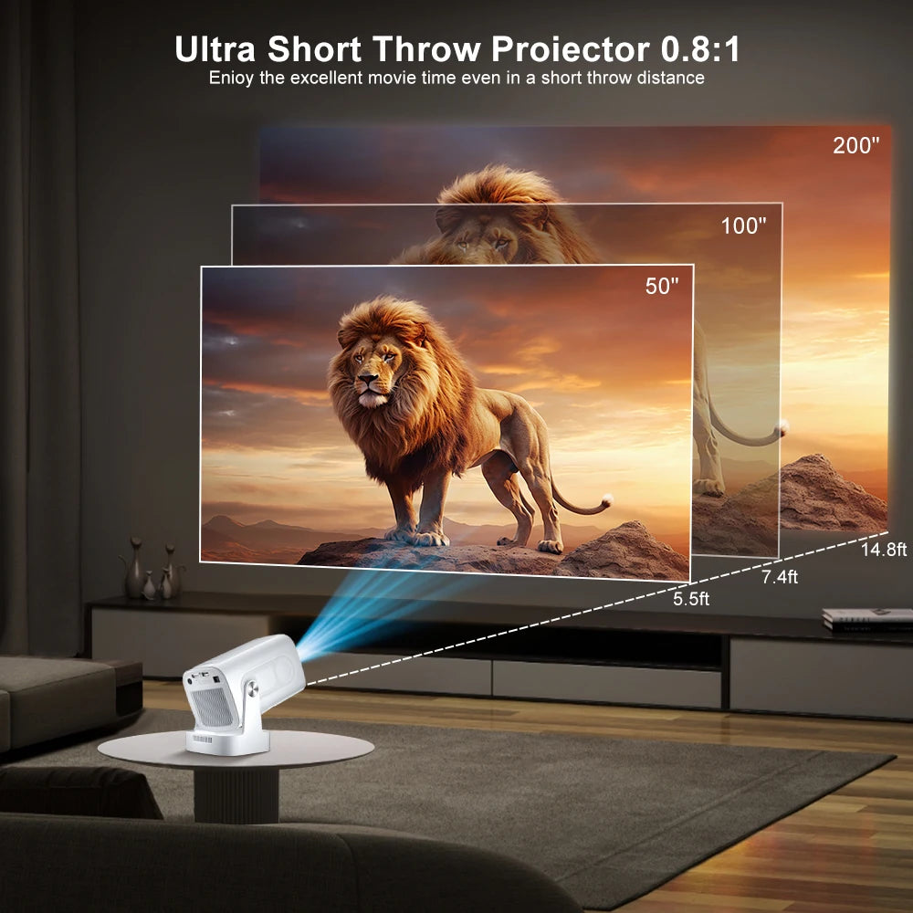 Salange HY260 PRO Auto Focus Projector | Native 1080P, 4K Support, 330 ANSI, Android 11, WiFi6, BT5.4 & Voice Remote.
