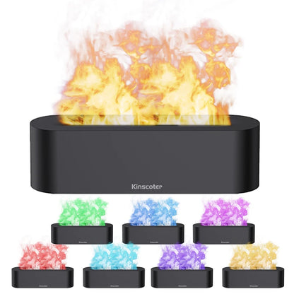 Ultrasonic Humidifier with RGB Firelight & Essential Oil Mist