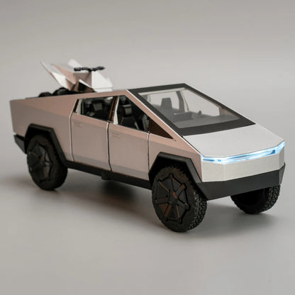 Cybertruck Diecast Toy Car 1:32 | Alloy Model with Lights, Sound & Pull-Back Action for Kids & Collectors.