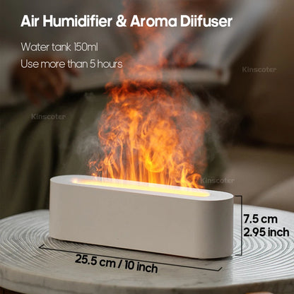 Ultrasonic Humidifier with RGB Firelight & Essential Oil Mist