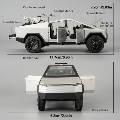 Cybertruck Diecast Toy Car 1:32 | Alloy Model with Lights, Sound & Pull-Back Action for Kids & Collectors.
