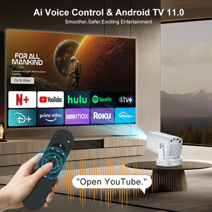 Salange HY260 PRO Auto Focus Projector | Native 1080P, 4K Support, 330 ANSI, Android 11, WiFi6, BT5.4 & Voice Remote.