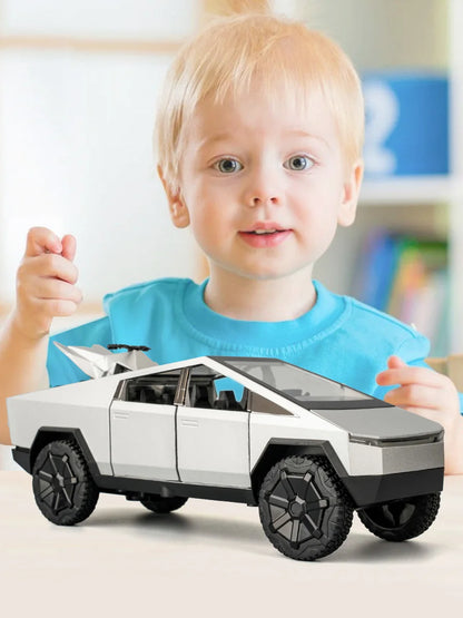 Cybertruck Diecast Toy Car 1:32 | Alloy Model with Lights, Sound & Pull-Back Action for Kids & Collectors.