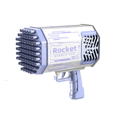 Rocket Bubble Gun 69-Hole | Colorful Light Blower with Rechargeable Battery for Kids Outdoor Fun.