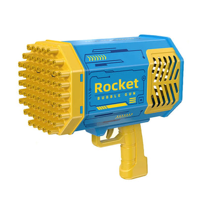 Rocket Bubble Gun 69-Hole | Colorful Light Blower with Rechargeable Battery for Kids Outdoor Fun.