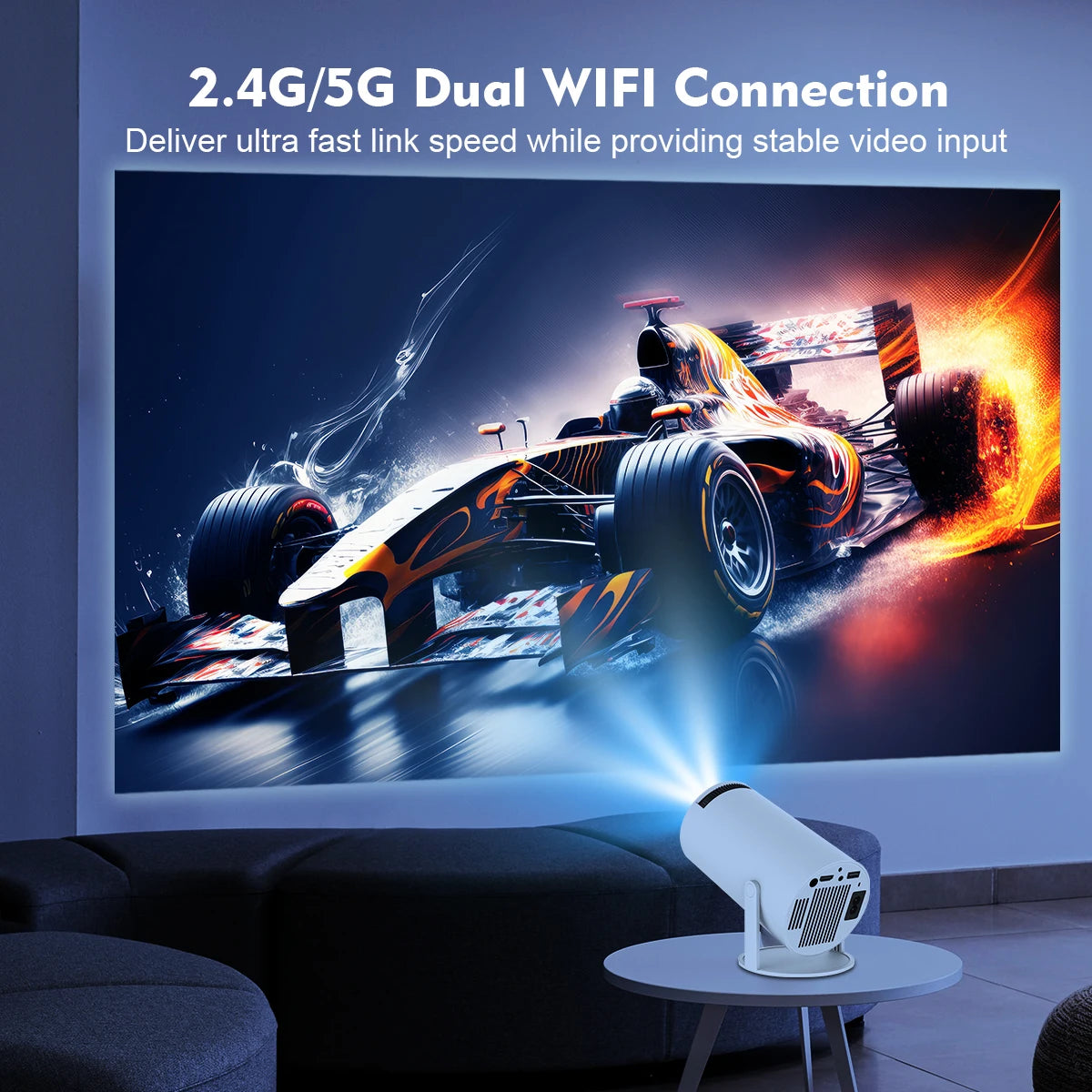 Magcubic HY300 Pro | Proyector 4K de 260 ANSI con Android 11, WiFi 6 y Bluetooth 5.0 para cine en casa y al aire libre 