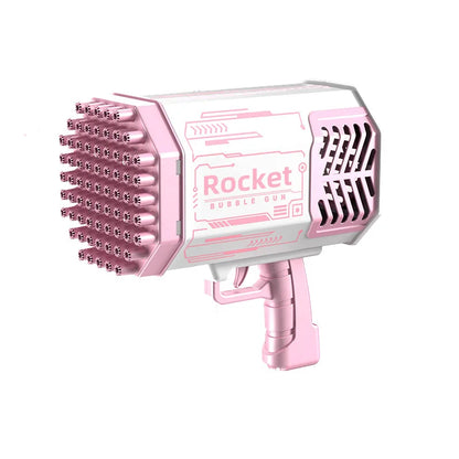 Rocket Bubble Gun 69-Hole | Colorful Light Blower with Rechargeable Battery for Kids Outdoor Fun.