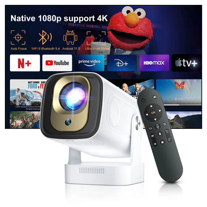 Salange HY260 PRO Auto Focus Projector | Native 1080P, 4K Support, 330 ANSI, Android 11, WiFi6, BT5.4 & Voice Remote.