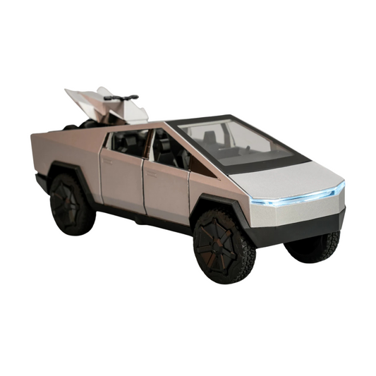 Coche de juguete Cybertruck | Modelo de aleación con luces, sonido y acción de retroceso para niños y coleccionistas.